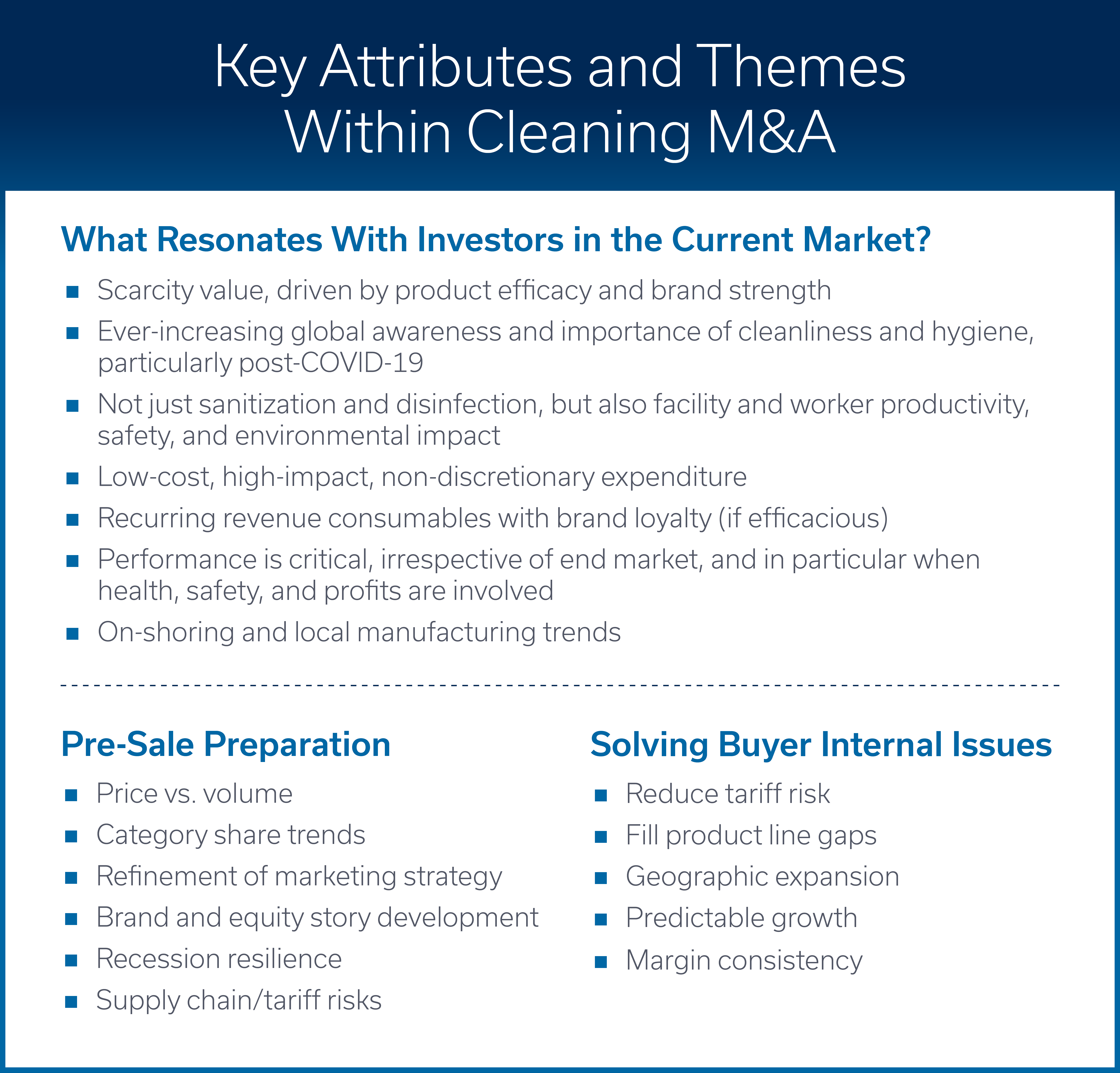 Key Attributes and Themes Within Cleaning M&A